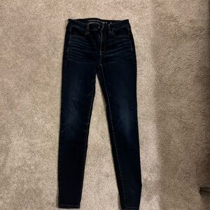 AE dark wash denim jeggings - 8 x-long